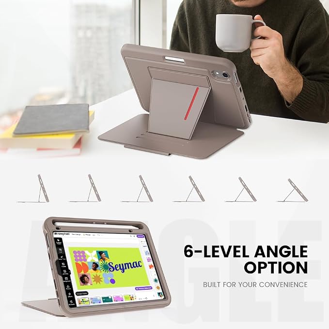 Case for iPad mini 7 (A17 Pro) 2024/ Mini 6 8.3'' with Pencil Holder Screen Protector [360 Rotating Hand Strap] &ampStand &ampShoulder Strap Shockproof Case for iPad mini 7th/6th Generation Purple