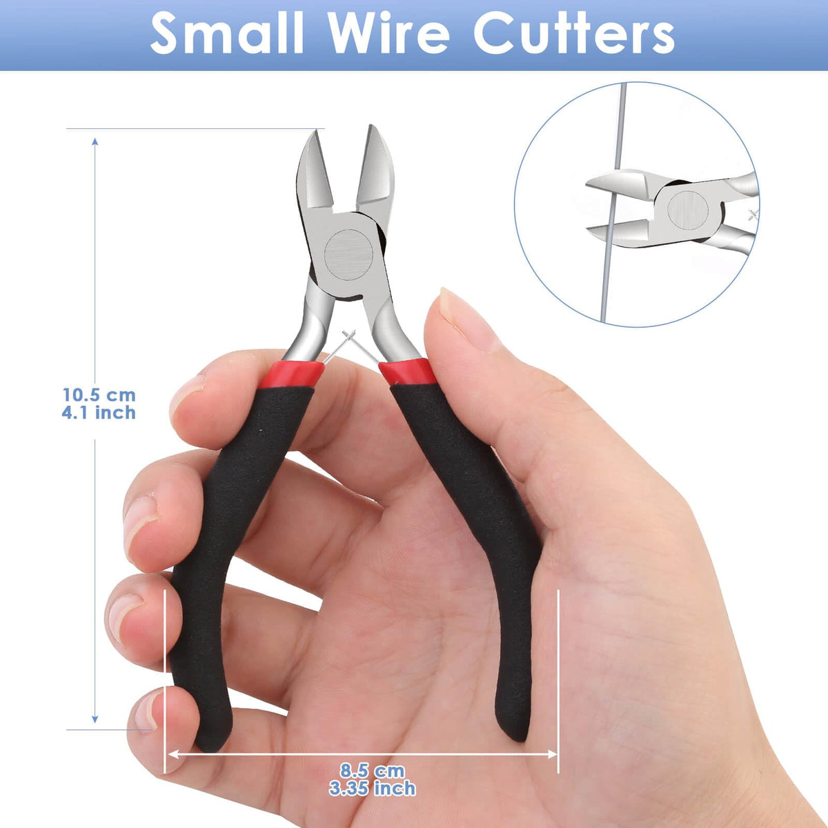 Wire Cutters, Small Side Cutters for Crafts, Flush Cutting Pliers for Jewelry Making, Floral Wire Cutters for Artificial Flowers, Zip Tie Cutters for Cable Tie, Wire Cutting Tool for Guitar Strings