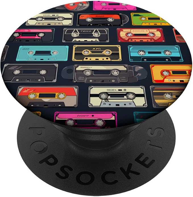Retro Life Music Lover Cassette National Retro Day PopSockets PopGrip for MagSafe