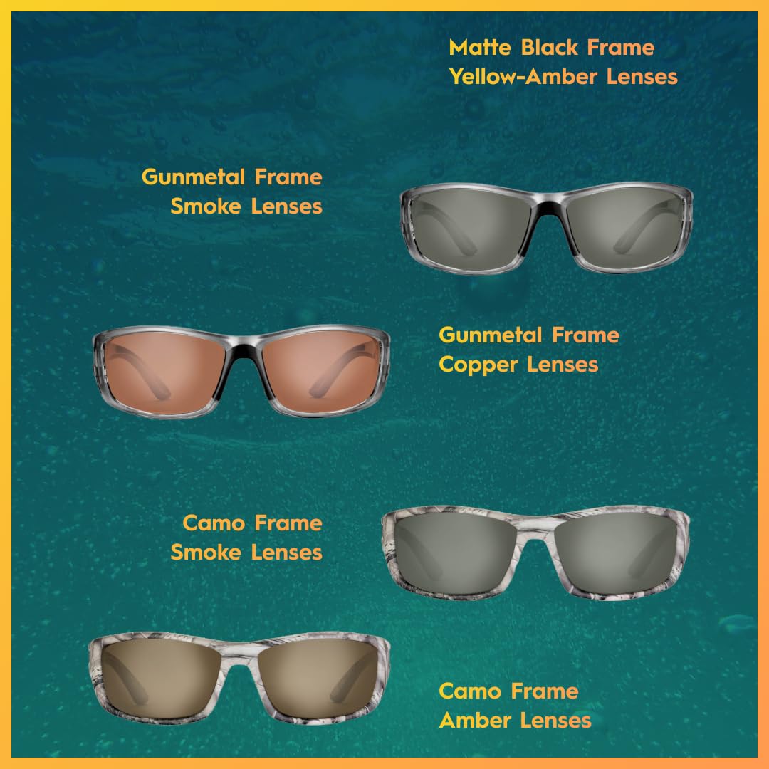 Flying Fisherman 7719BY Buchanan Polarized Sunglasses Black Yellow Amber
