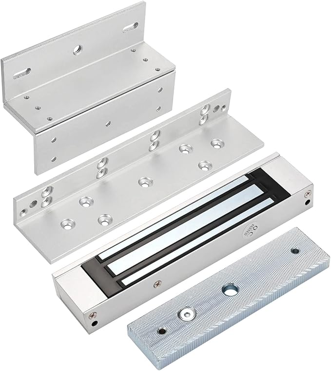 Electric Magnetic Lock with Z and L Bracket 180KG 350LBS Holding Force Electromagnet Lock 12V Fail Safe Single Door for Access Control System