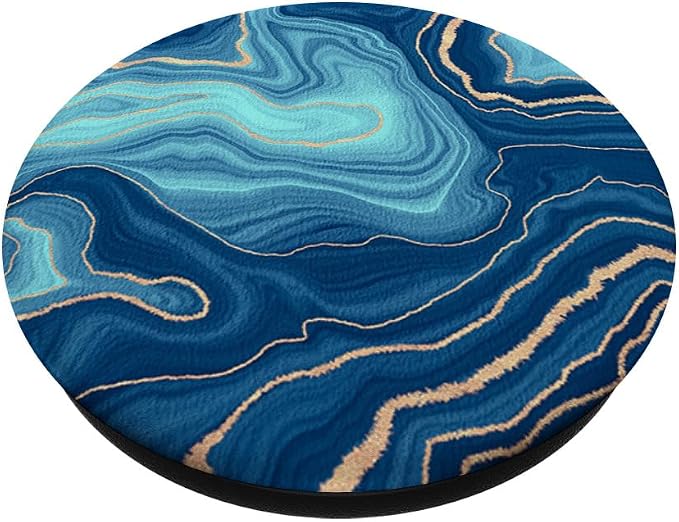 Elegant Ocean Blue Watercolor Abstract Swirl Pattern PopSockets Adhesive PopGrip
