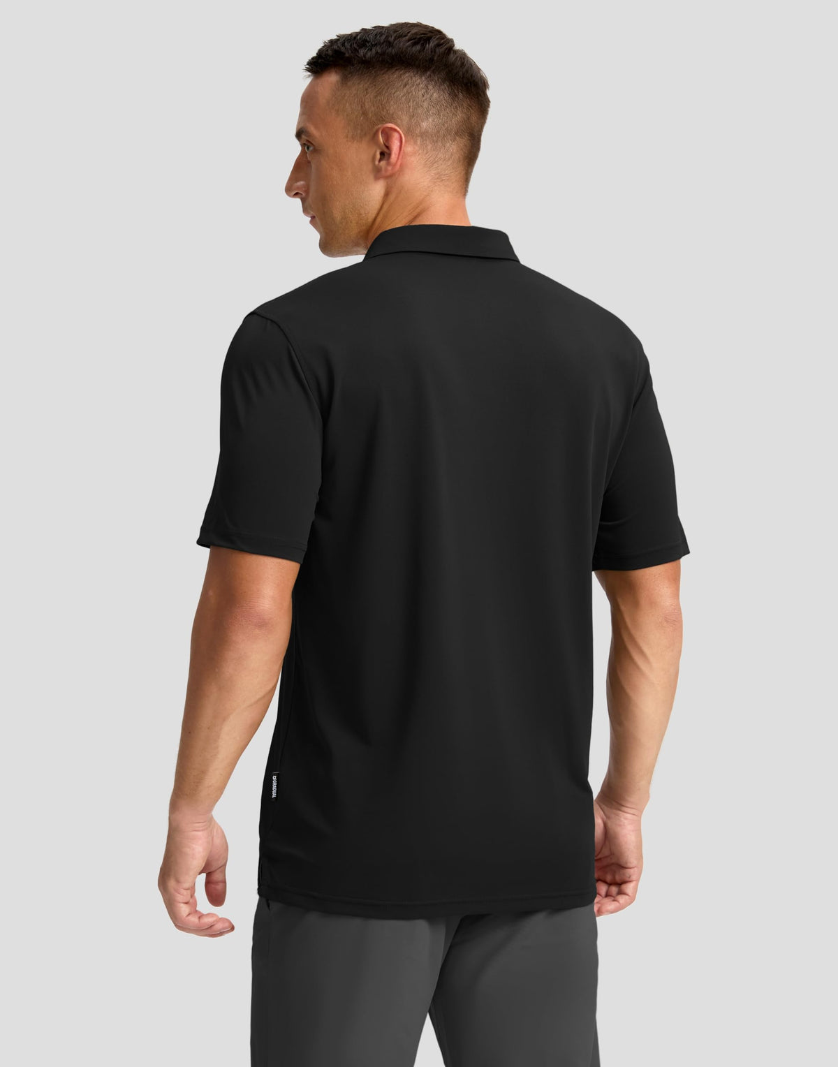 Men's Golf Polo Shirts Dry Fit Short Sleeve Shirt, Black Parallelogram, 2XL
