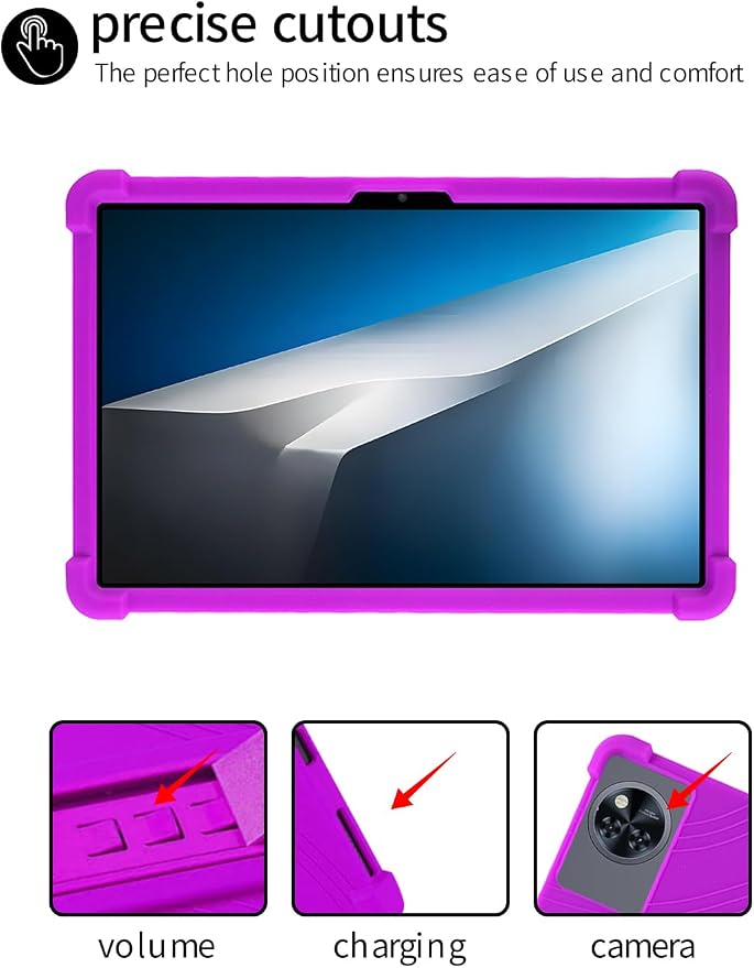 for DOOGEE Tab A9 pro+ Tablet 10.92 inch Tablet CaseBOVUGAC Soft Silicone Adjustable Stand Shockproof Kids Friendly for DOOGEE Tab A9 pro Plus 10.92 Tablet(Black)