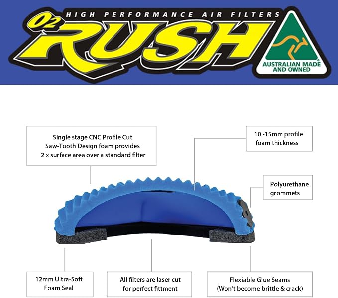 O2 RUSH High-Performance Foam Air Filter fits GAS GAS MC 50 & KTM 50 SX –