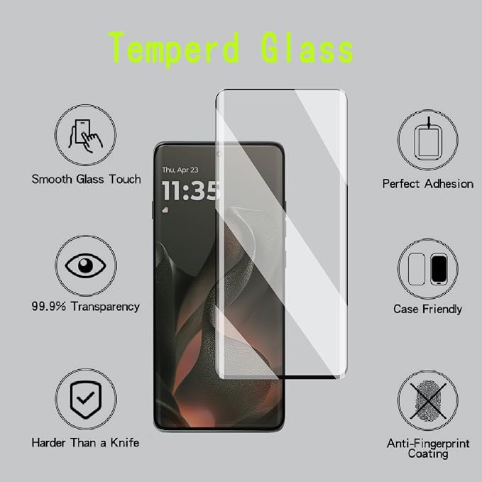[4 Pack] Tempered Glass Screen Protector for Motorola Moto edge 2025 | Tempered Glass Scratch Resistant Easy-Install Bubble Free Anti-Fingerprint