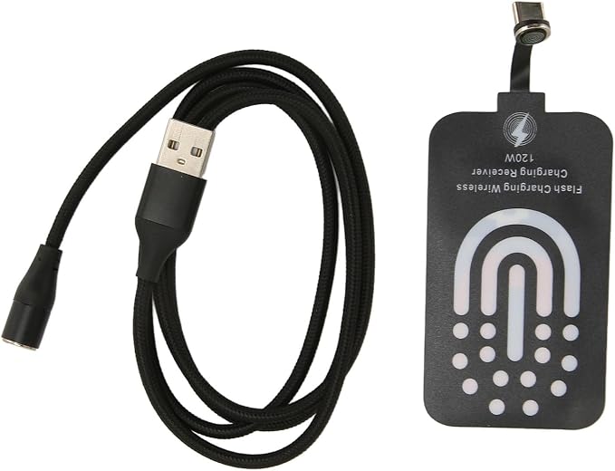 Mingzhe Wireless Charging Receiver Adapter Thin Magnetic Fast Charge for Type C Devices PVC 120W 1 X Receiver 1 X Cable