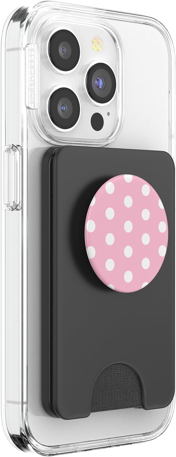 PopSockets Phone Grip - Pink &amp White Polka Dots PopSockets Adhesive PopGrip