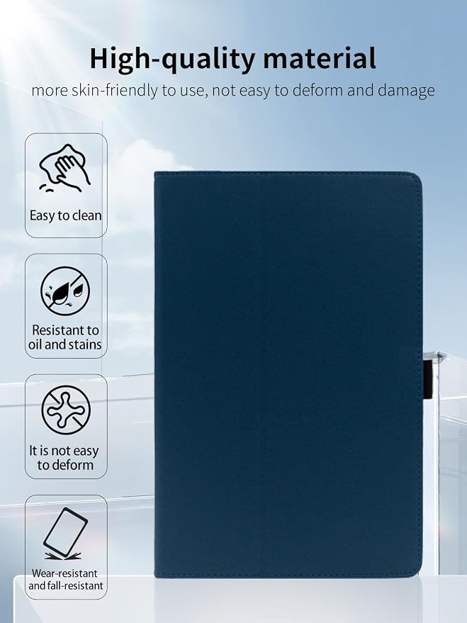 Case for CUPEISI CP31M Tablet 10 inch Android 15 TabletsUYRUREL Leather Slim Folding Stand Cover with Hand Strap Magnet for Men Women Full ProtectionBlack.