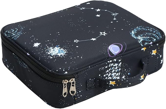 Multi-Functional Zipper Pencil ipad case w/Handle and Zippered Pocket | Carrying Protective Bag with Bookmark and Book Fixing Straps for Travel Office