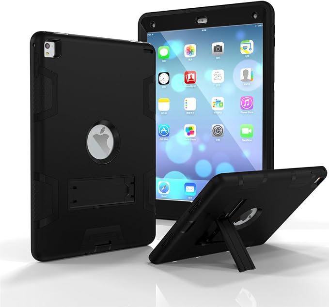 MAKEIT CASE for iPad Pro 9.7 inch Case iPad Air 2 Case Shock Absorption High Impact Resistant Hybrid Protective Tablet Cases Cover with Kickstand for iPad Air 2 / iPad Pro 9.7 2016 Release
