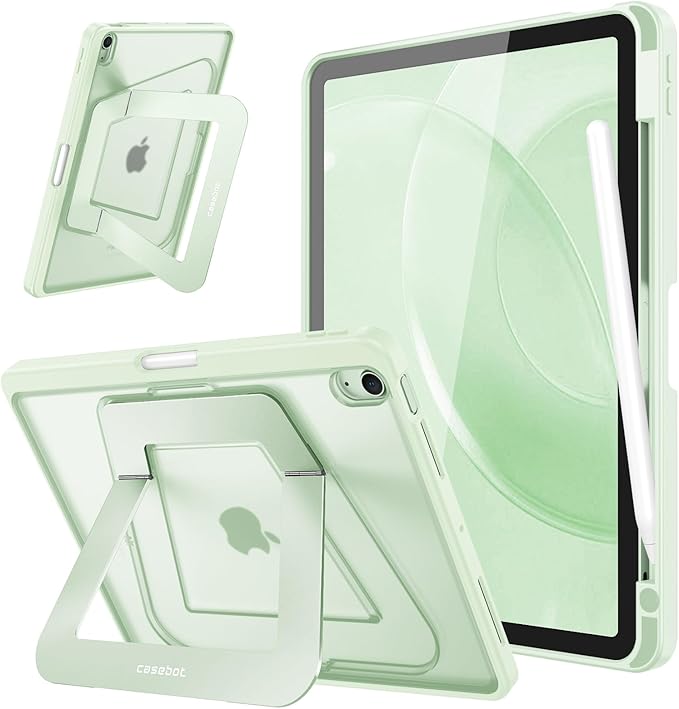 Fintie Shockproof Case for iPad Air 11-inch &amp iPad Air 5th/4th Gen 10.9 in | Slim Frosted Hard Back Cover Multi-Angle Viewing Built-in Kickstand &amp Pencil Holder Anti-Scratch Black