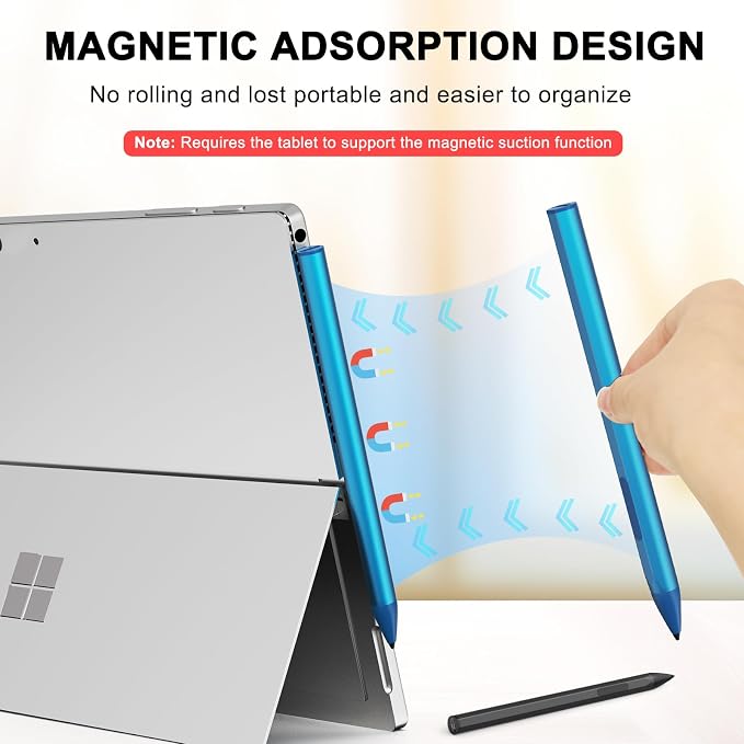 Stylus Pen for Microsoft Surface Pro 11/10/9/X/8/7/6/5/4/3Surface Go/Go2/Go3Book3/2/1Surface Laptop7/6/5/4/3/2/1Studio 2 (Black)