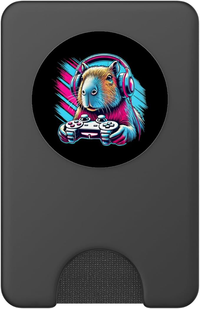 Capybara Funny Video Games Gamer PopSockets PopWallet for MagSafe