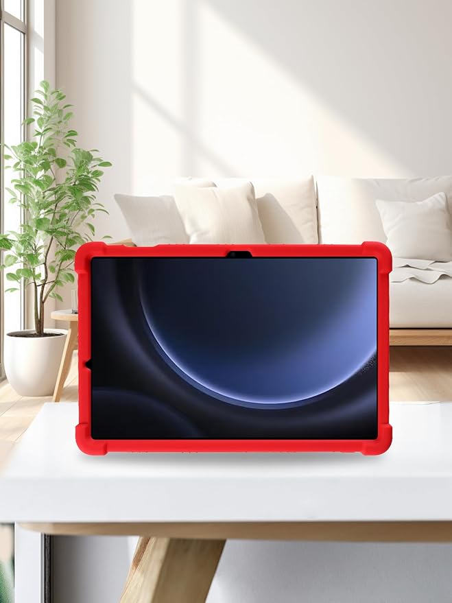 for Samsung Galaxy Tab S10 FE 11 Inch Tablets CaseBOVUGAC Soft Silicone Adjustable Stand Shockproof Kids Friendly for 10 Inch Tablets(Black)