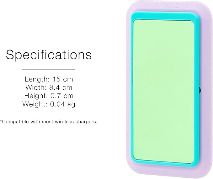 HANDL New York HANDLstick Green and Lavender Glow in The Dark Grip and Stand for Smartphone