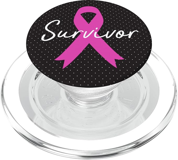 Breast Cancer Survivor Pink Ribbon PopSockets Adhesive PopGrip
