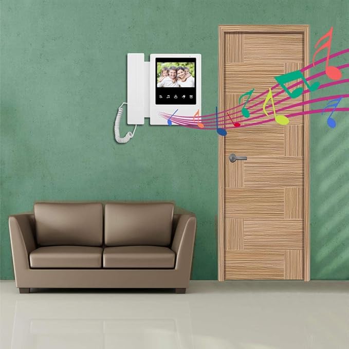 AMOCAM Video Door Phone System, 4.3 Inches Touch Monitor Wired Video Intercom Doorbell Kits, IR Night Vision Camera Door Intercom, Doorphone Telephone Style Indoor Outdoor for Home Villa