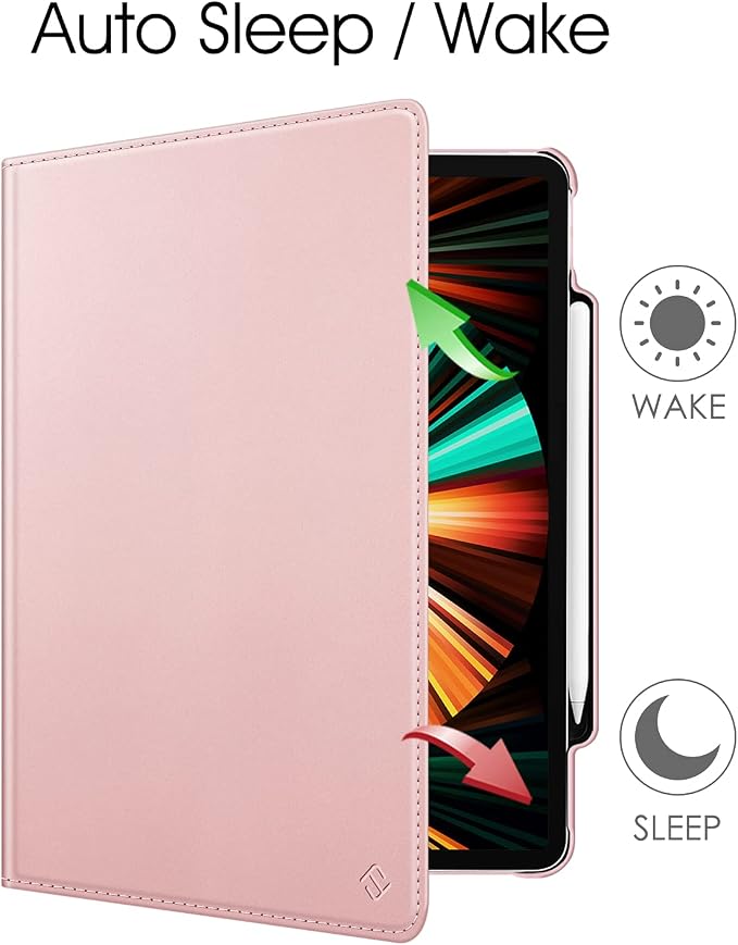 Fintie Rotating Case for iPad Pro 12.9-inch 6th/5th/4th/3rd Generation | 360° Swivel Stand Landscape &amp Portrait Viewing Shockproof Protective Cover Pencil Holder Auto Sleep/Wake Black