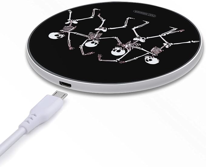 Dancing Skeleton Wireless Charger SlimWireless Charging Pad Anti-Slip Charger Mat for Men Women