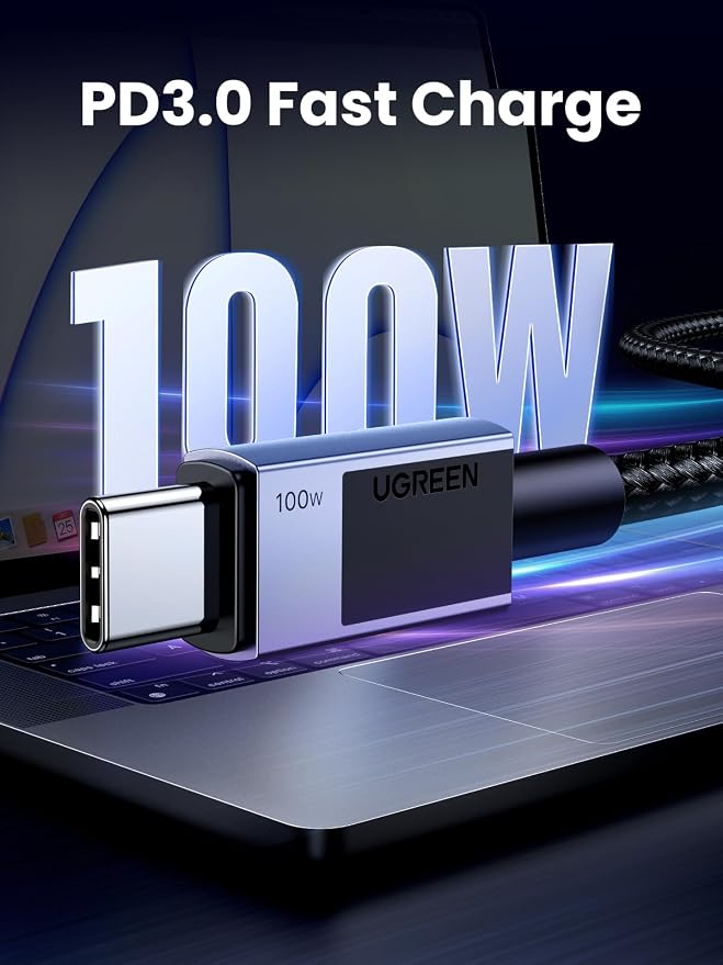 UGREEN Uno 65W USB C Charger Bundle with 3.3FT 100W USB C Cable Fast Charging Compatible with iPhone 17/17 Pro/17 Pro Max MacBook Pro/Air Galaxy S25/S24
