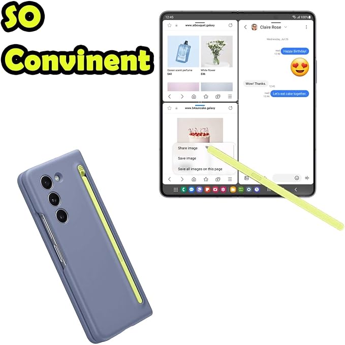 Galaxy Z Fold 5/6 Stylus Pen Fold Edition for Samsung Galaxy Z Fold5 5G Slim S Pen Galaxy S Pen 5/6 Fold Edition Touch Stylus EJ-PF946BBEGWW with Nibs
