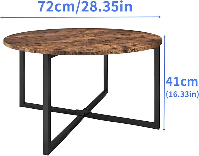 Round Coffee Table Kitchen Dining Tables Modern Leisure Tea Table Office Conference Pedestal Desk Rustic Brown