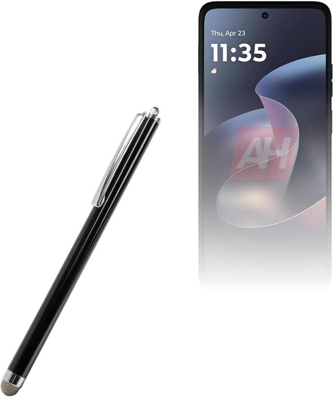 BoxWave Stylus Pen Compatible with Motorola Moto G Play (2026) - EverTouch Capacitive Stylus Fiber Tip Capacitive Stylus Pen - Jet Black