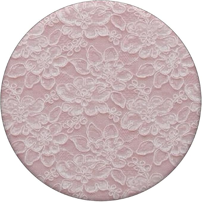 Pink White Floral Lace Pattern PopSockets PopWallet for MagSafe