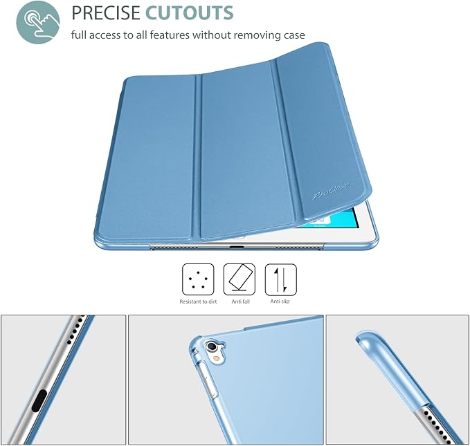 ProCase Smart Case for iPad Pro 9.7 Inch 2016 -Black | Ultra Slim Lightweight Stand Shell with Translucent Frosted Back Cover for iPad Pro 9.7”(A1673 A1674 A1675)