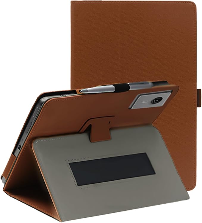 Case for Lenovo Idea Tab Plus 12.1 Inch Tablet 2025 (Black) | PU Leather Folding Cover with Pen Holder and Wrist Strap Business Travel Portable