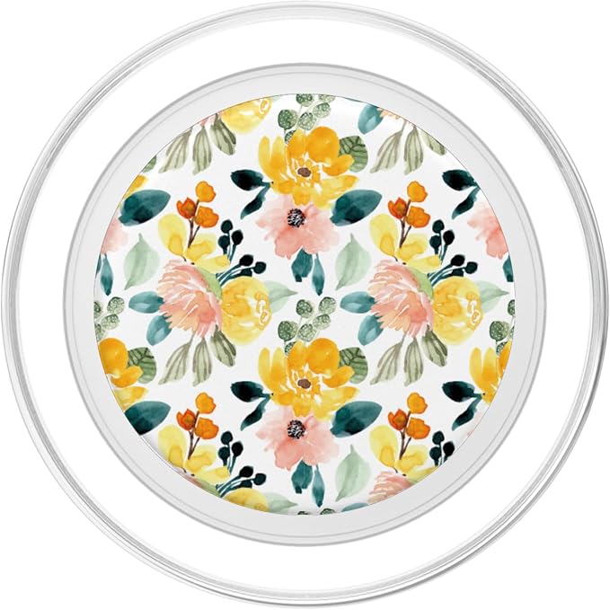 Yellow Rose Pink Floral Orange Flower Design for Women Girls PopSockets Adhesive PopGrip