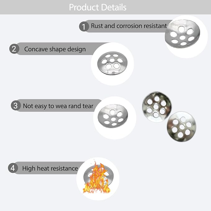 30Pcs 0.3”/8mm Pipe Screen Filters, Stainless Steel Concave Honeycomb Screens