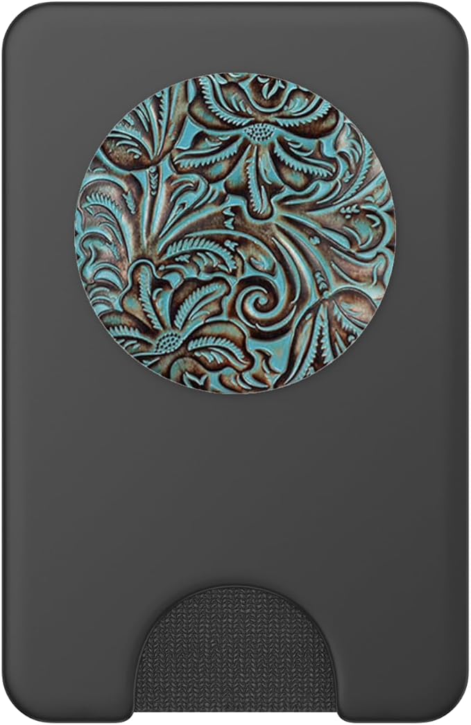 Western Turquoise Tooled Print PopSockets Adhesive PopGrip