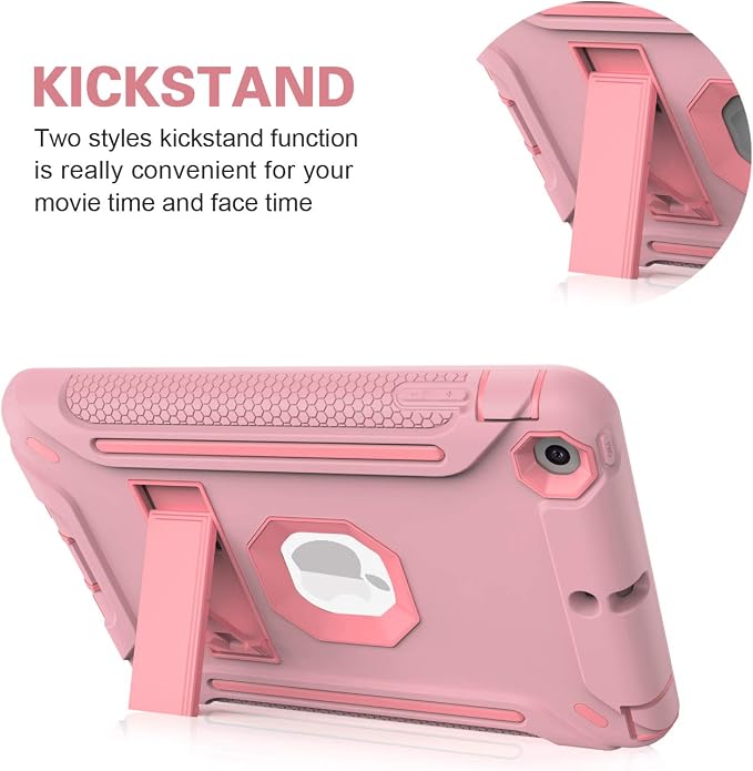 MAKEIT CASE iPad Mini Heavy Duty Hybrid Shockproof Protective Case - Full-Body Rugged Silicone and PC Hard Case With Kickstand for iPad Mini 1/2/3