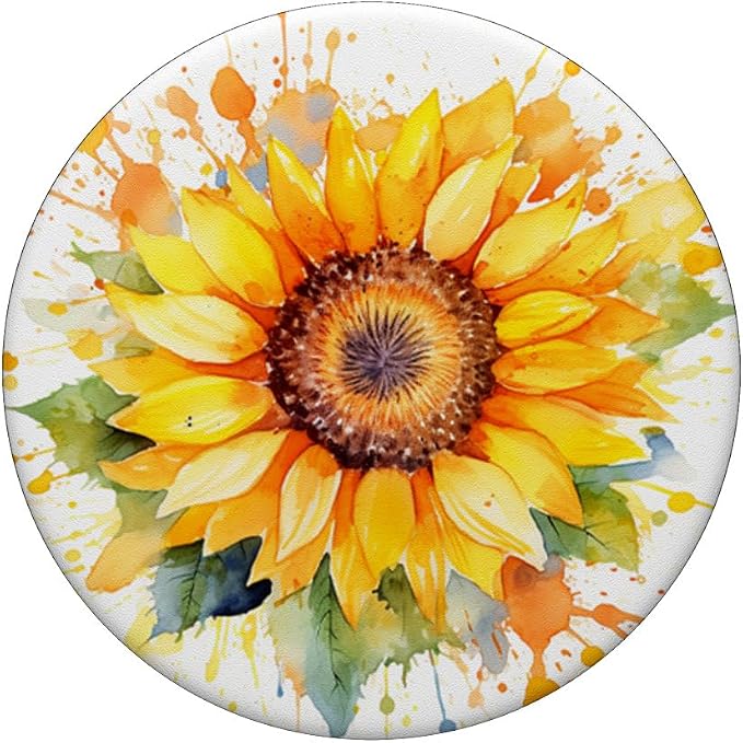 Watercolor Sunflower PopSockets Adhesive PopGrip