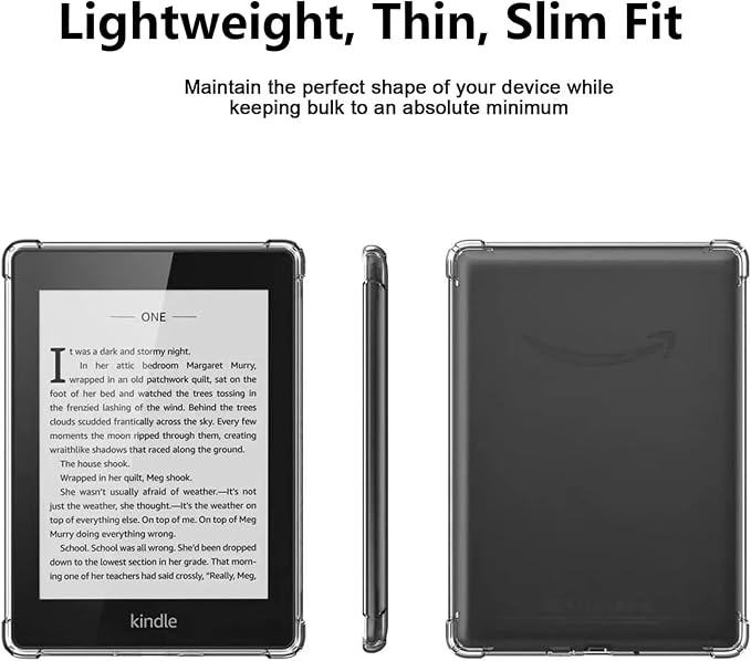Clear Case for All-New Amazon Kindle Fire Max 11 Tablet (13th Generation 2023 Release) 11 Slim Lightweight Shell Transparent Soft TPU Back Shockproof Crystal Reinforced Corner Cover Clear