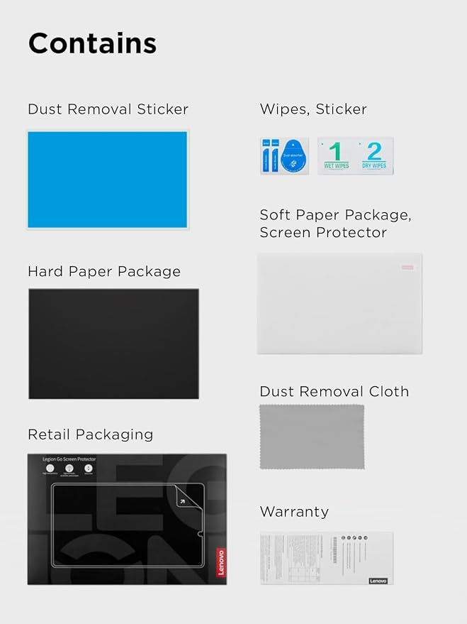 Lenovo Legion Go Screen Protector - Ultra-Thin 0.33mm Protective Glass with 9H Hardness - Guards Against Drops Scratches and Scrapes - Easy Application High Transparency