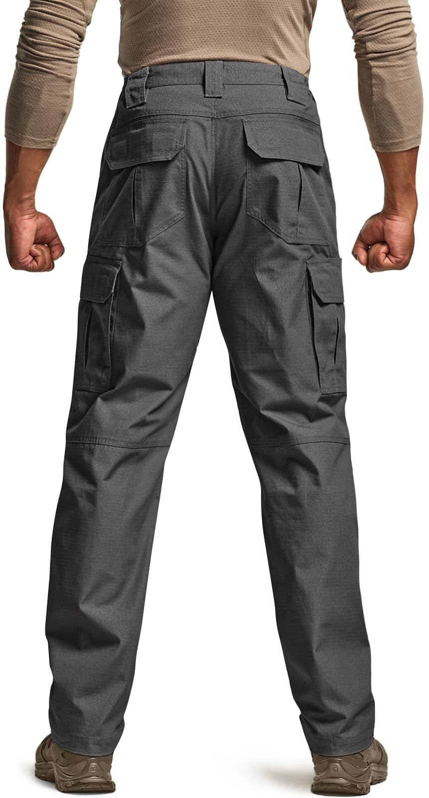 CQR Men's Tactical Pants, Water Resistant Ripstop Cargo Pants, Lightweight EDC Work Hiking Pants, Outdoor Apparel, Raider Charcoal, 40W x 30L