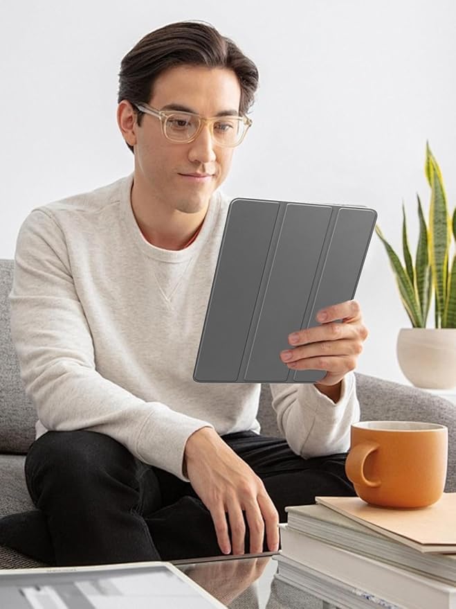for OnePlus Pad 3 2025 13.2 Inch Android Tablet CaseBOVUGAC Folding Stand Protective Cover with Pencil Holder and Wrist StrapFull Protection Premium PUScratch Resistant(Black)