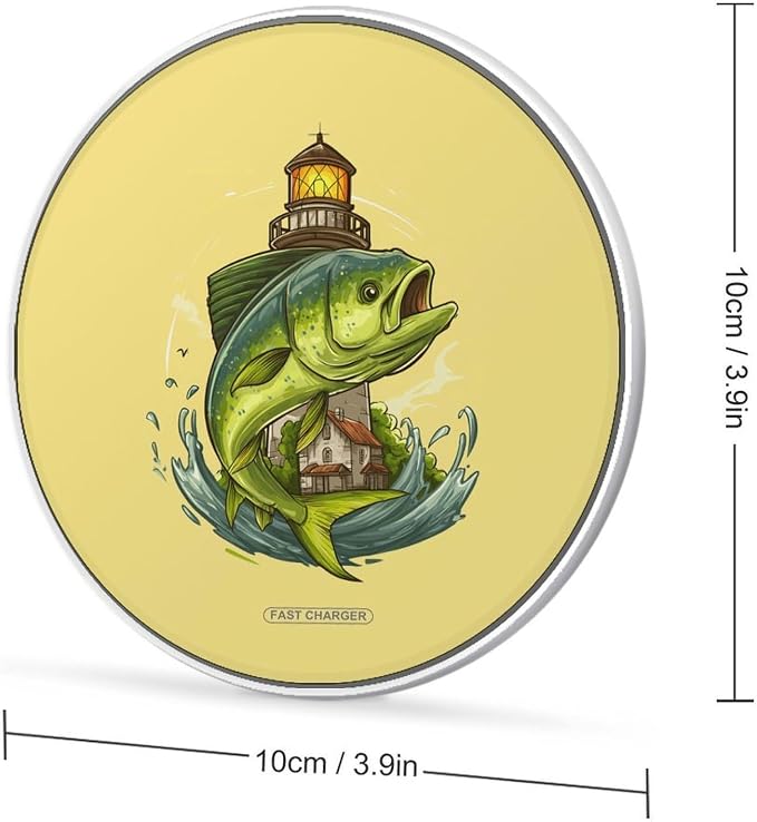 Mahi Lighthouse Wireless Charger SlimWireless Charging Pad Anti-Slip Charger Mat for Men Women