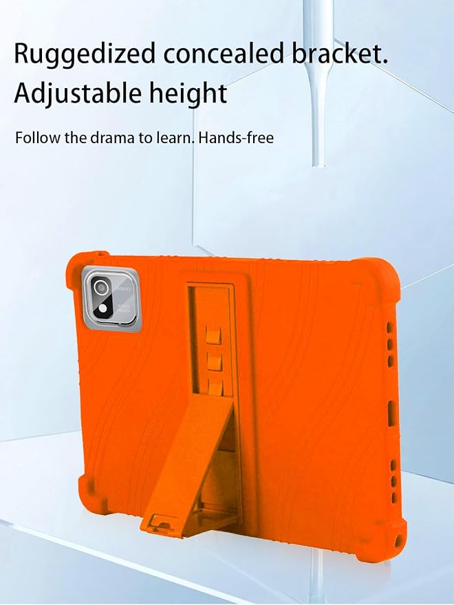 for tabtrust T10B-B Android 14 Gaming Tablet10.1 2.5K Ultra Clear Display Tablet Model CaseSoft Silicone Adjustable Stand Cover Lightweight Kids FriendlyBlack.