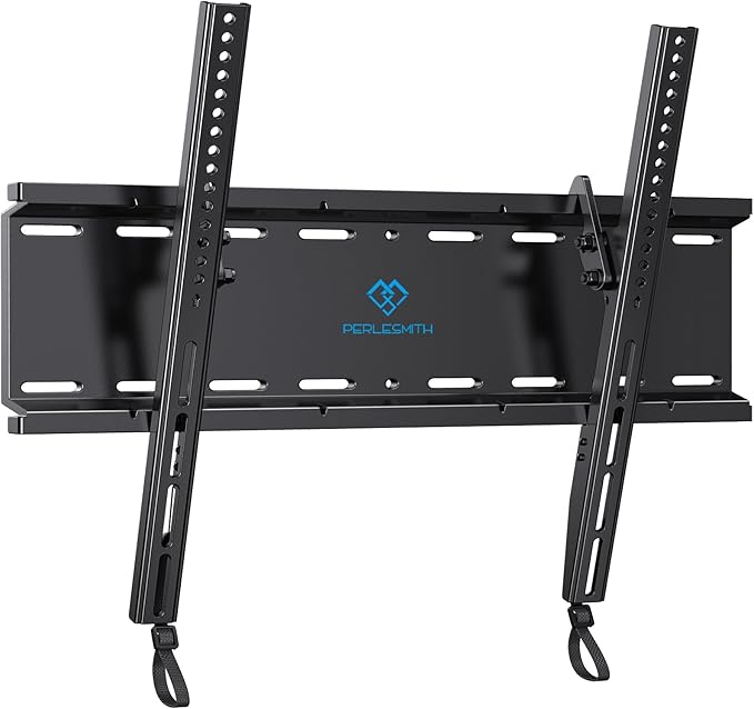 PERLESMITH Tilting TV Wall Mount Bracket Low Profile for Most 23-60 inch LED LCD OLED, Plasma Flat Screen TVs with VESA 400x400mm Weight up to 115lbs, Fits 16" Wood Stud
