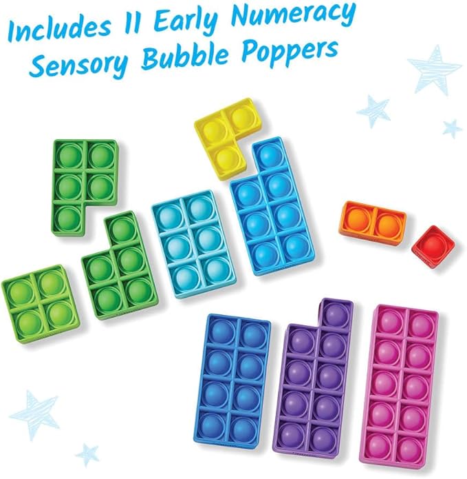 hand2mind Early Numeracy Sensory Bubble Poppers, Push Pop Fidget Toys for Kids, Math Manipulatives Kindergarten, Calm Down Corner Supplies, Fine Motor Skills, Toddler Car Toys for Travel