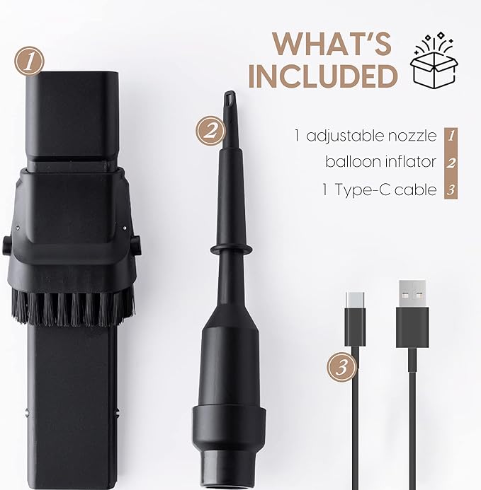 Starument Handheld Vacuum Cleaner - Cordless Vacuum Cleaner for Cleaning Dust, Dirt, Pet Hair Suction - Compact, Rechargeable & Wireless Device for Home, Office, Car - USB-C Cable, Crevice Suction