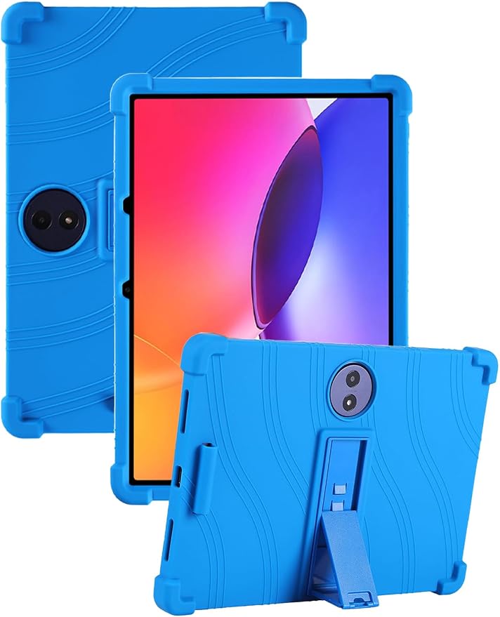 Case for TCL TAB A1 Plus Android Tablet 12.2 Inch (Dark Black) | (Model 9445X) Soft Silicone Kids Friendly Protective Cover with Adjustable Stand Drop-Proof