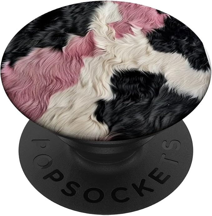 Cow Print Cowhide Pink Cool Moo Farm Animal Lovers PopSockets PopGrip for MagSafe