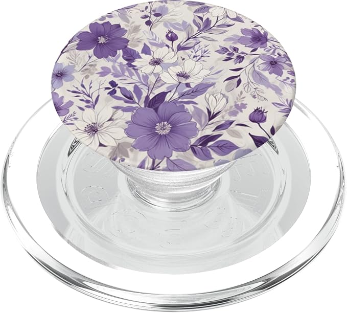 Purple Lavender Floral Pattern PopSockets PopGrip for MagSafe