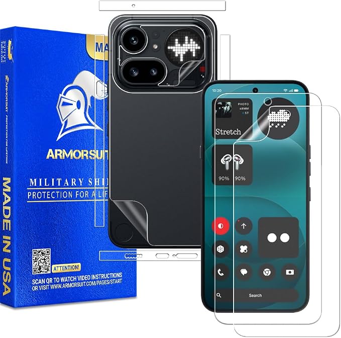 ArmorSuit 2+2 Pack Paper-Feel Texture Full Body Skin + Screen Protector for Nothing Phone (4a) Pro MilitaryShield Matte Film - Made in USA