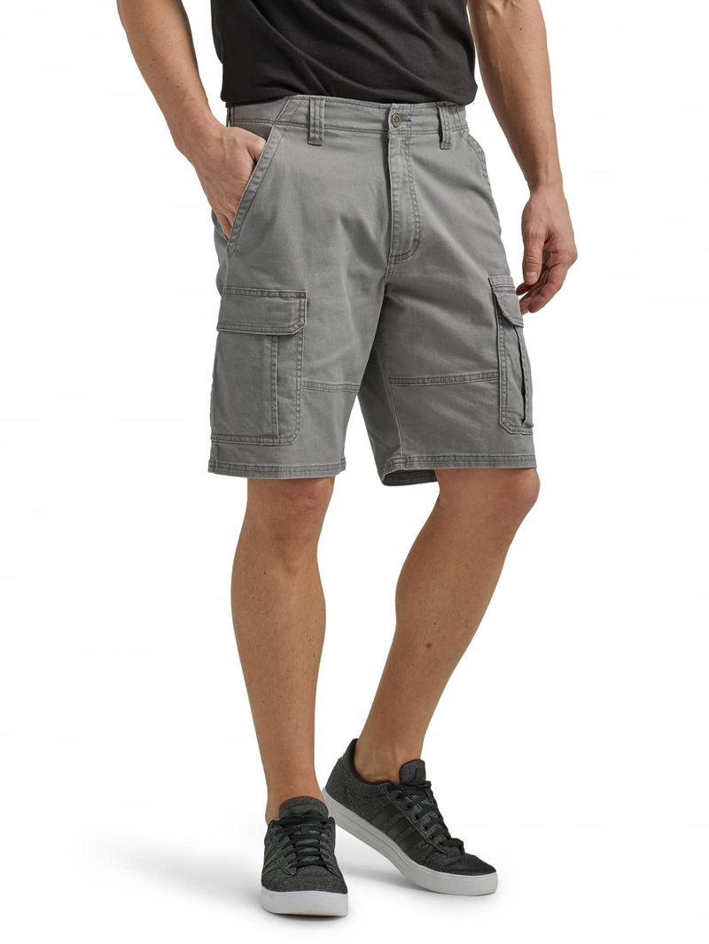 Wrangler Authentics Men's Classic Cargo Stretch Short, Gunmetal, 36